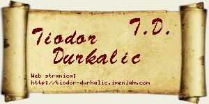 Tiodor Durkalić vizit kartica